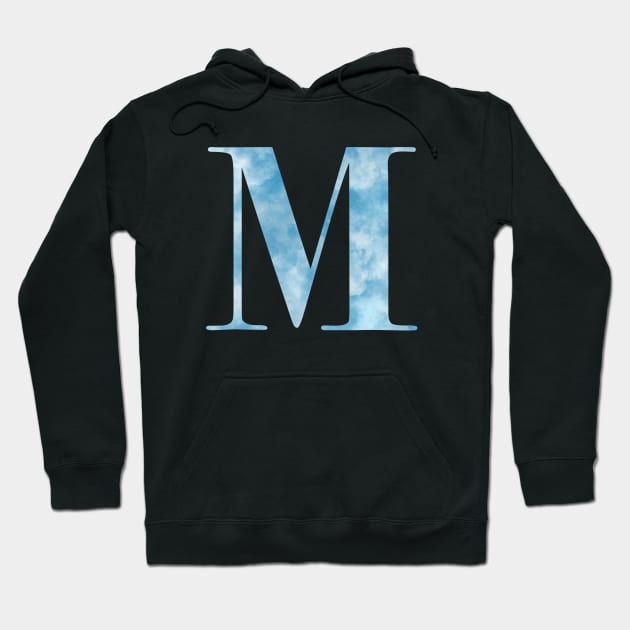 Clouds Blue Sky Initial Letter M Hoodie by withpingu